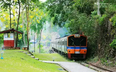 นั่งรถไฟเที่ยวเดอร์สวนไทรโยค แอดเวนเจอร์ปาร์ค มุ่งสู่ โค้งมรณะ หรือน้ำตกไทรโยคน้อย